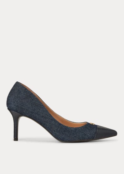 Scarpins Ralph Lauren Lanette Cap-Toe Denim Mulher 62450-SOQC